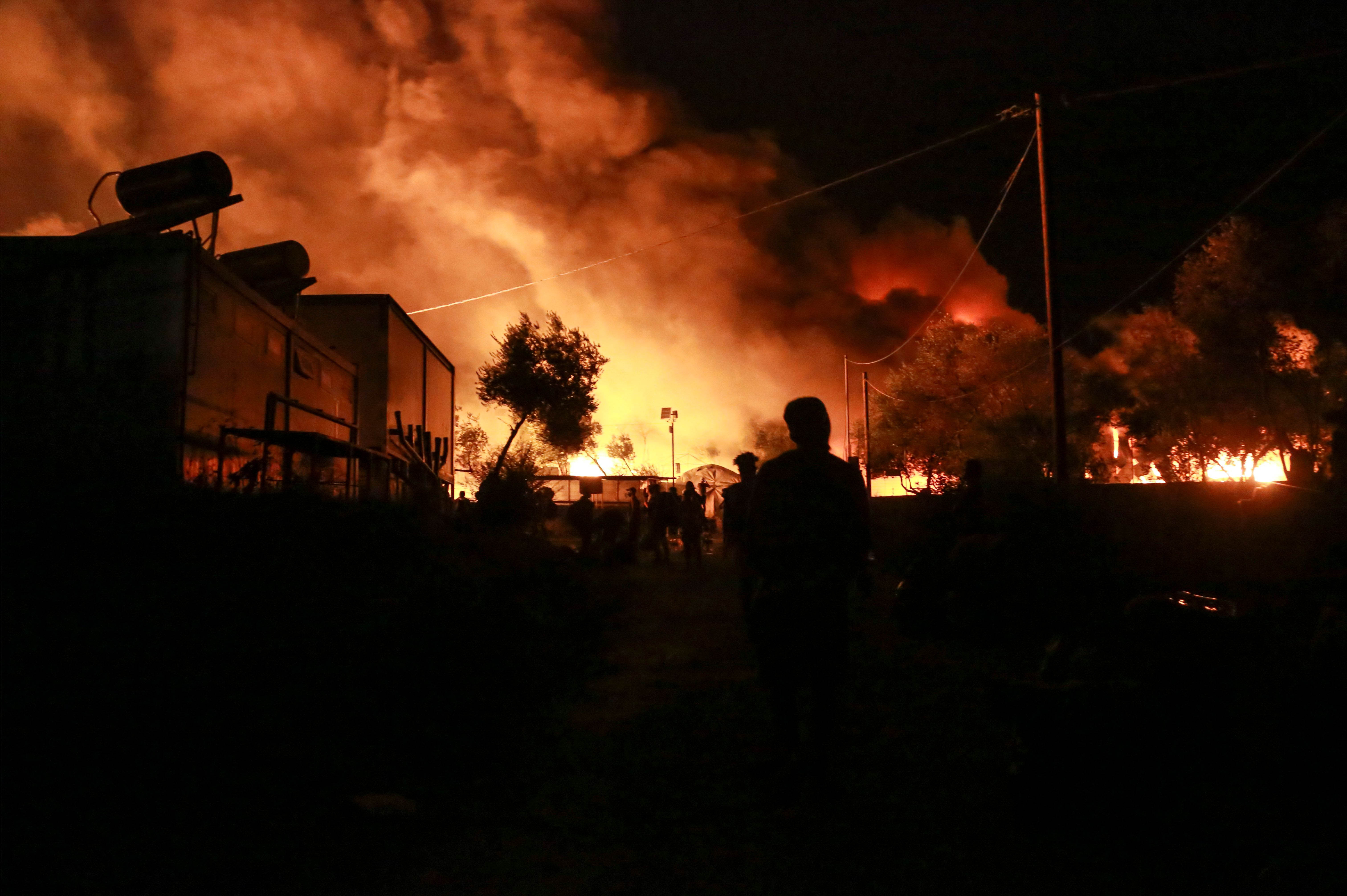 Feuer Flüchtlingslager Moria Lesbos Griechenland
